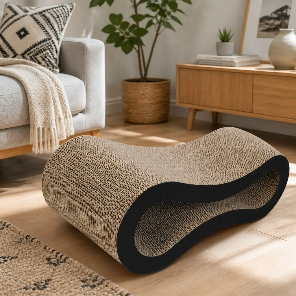 Cat Scratcher Board Bed 50cm Extra-Large Cardboard Lounger Multi-Functional