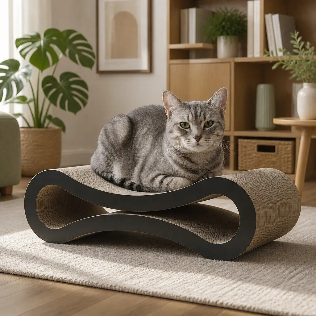 Cat Scratcher Board Bed 50cm Extra-Large Cardboard Lounger Multi-Functional