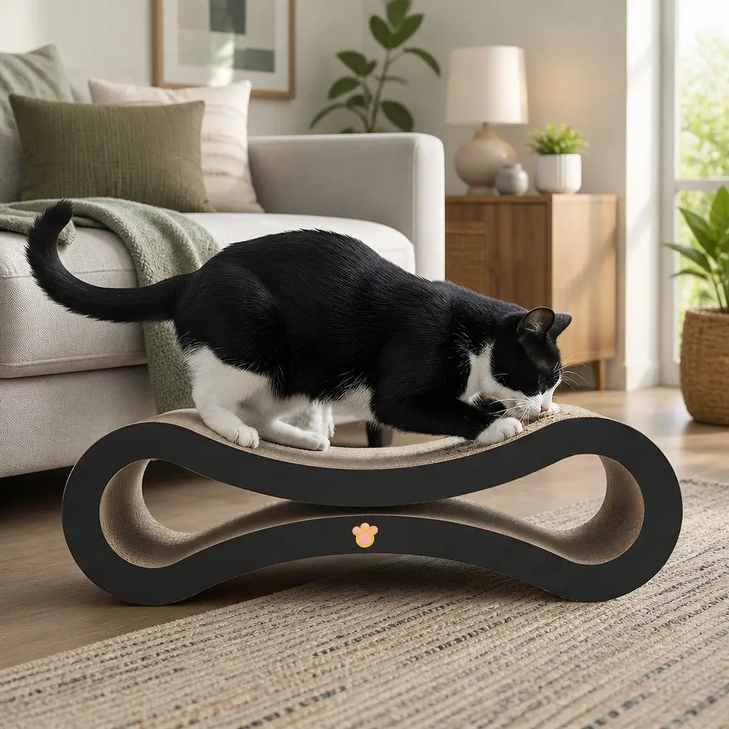 Cat Scratcher Board Bed 50cm Extra-Large Cardboard Lounger Multi-Functional