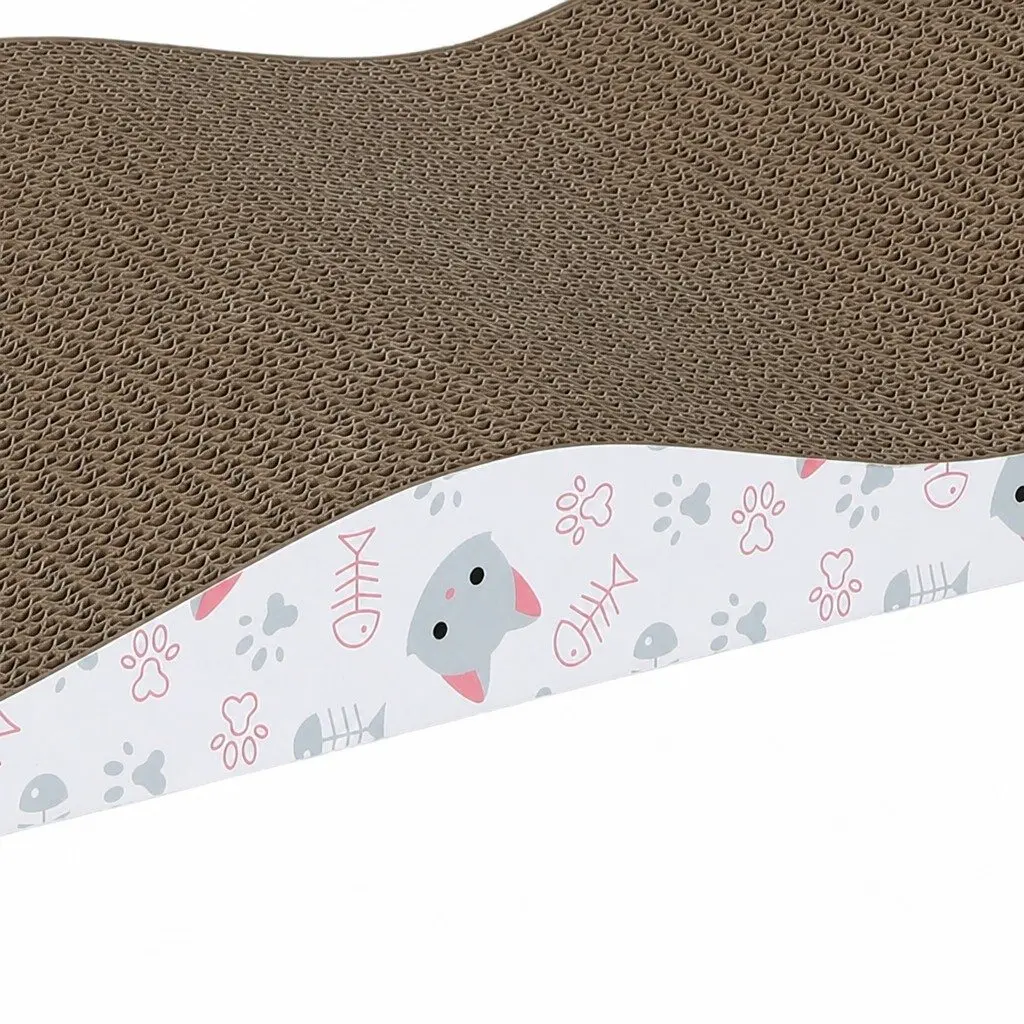 Reversible Curved Cat Scratching Board Bed 4-Pack Cardboard Pet Furniture