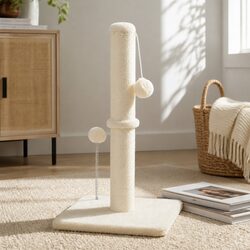 Compact Cat Scratching Post Sisal Rope Natural Furniture Interactive Toy