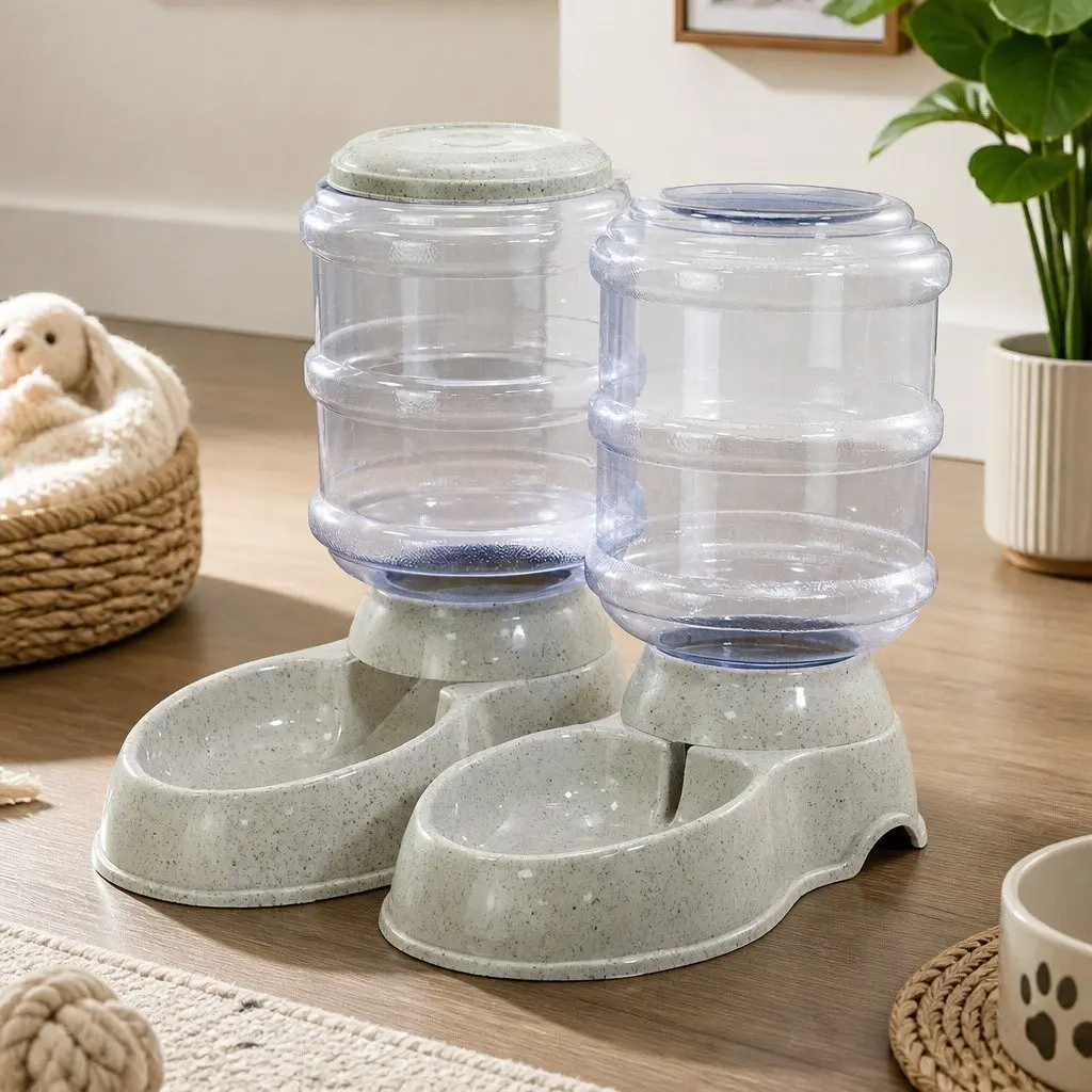 Automatic Pet Feeder Water Dispenser Set Gravity System 3.5L for Cats Small Dogs