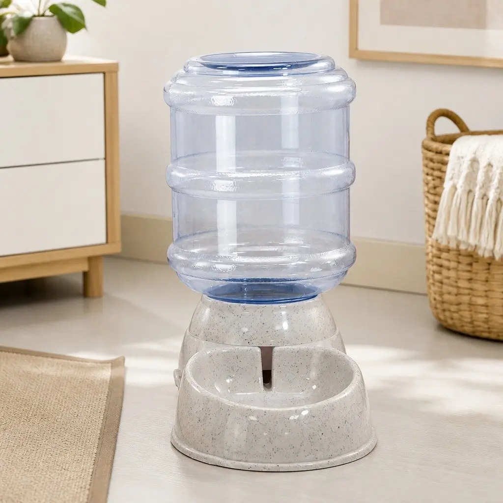 Automatic Pet Feeder Water Dispenser Grey 3.5L