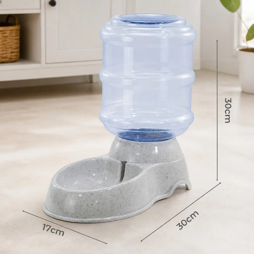 Automatic Pet Feeder Water Dispenser Grey 3.5L