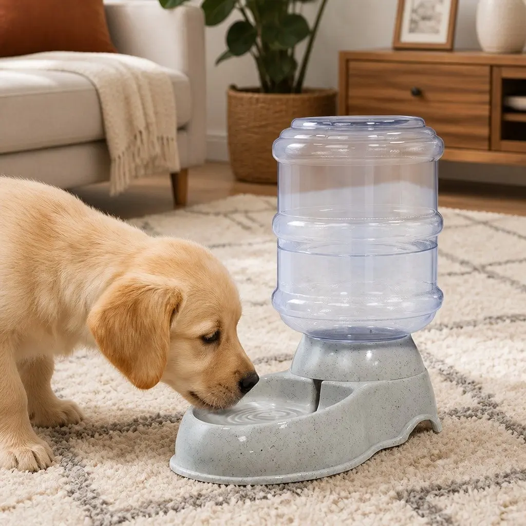 Automatic Pet Feeder Water Dispenser Grey 3.5L