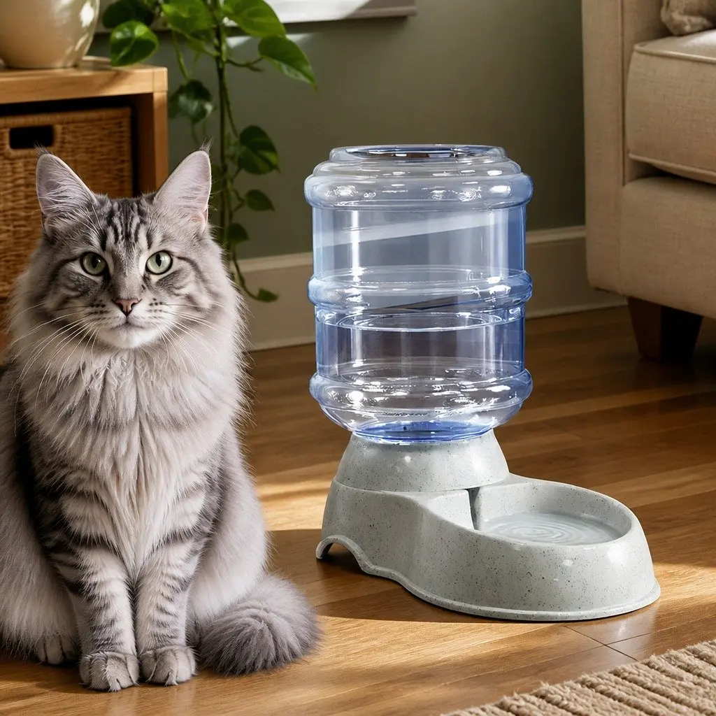 Automatic Pet Feeder Water Dispenser Grey 3.5L