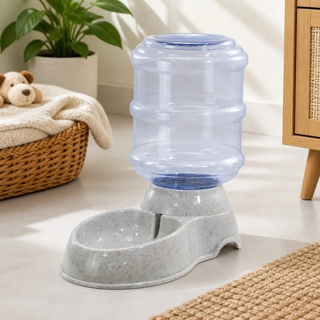 Automatic Pet Feeder Water Dispenser Grey 3.5L