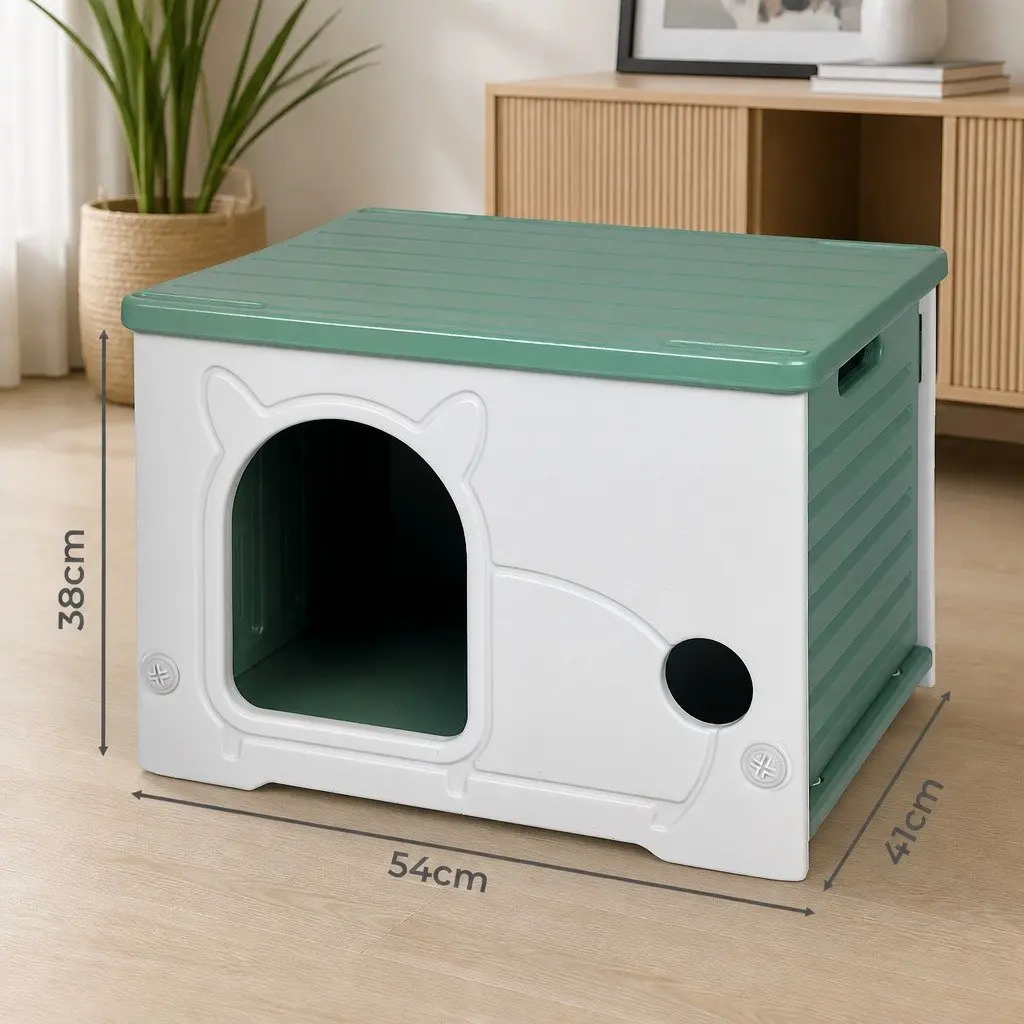 Pet House Semi-Enclosed Stackable Plastic Dog Kennel Bed 54 x 41 x 38 cm