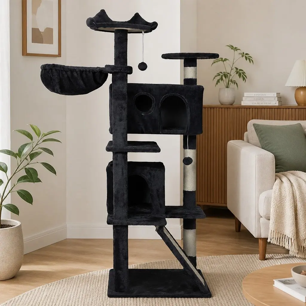 Cat Tree Multi-Level Tower Plush Activity Centre 145cm