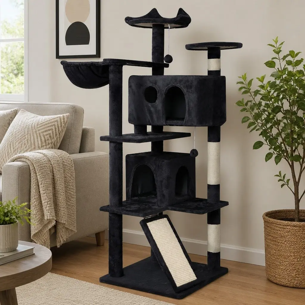Cat Tree Multi-Level Tower Plush Activity Centre 145cm