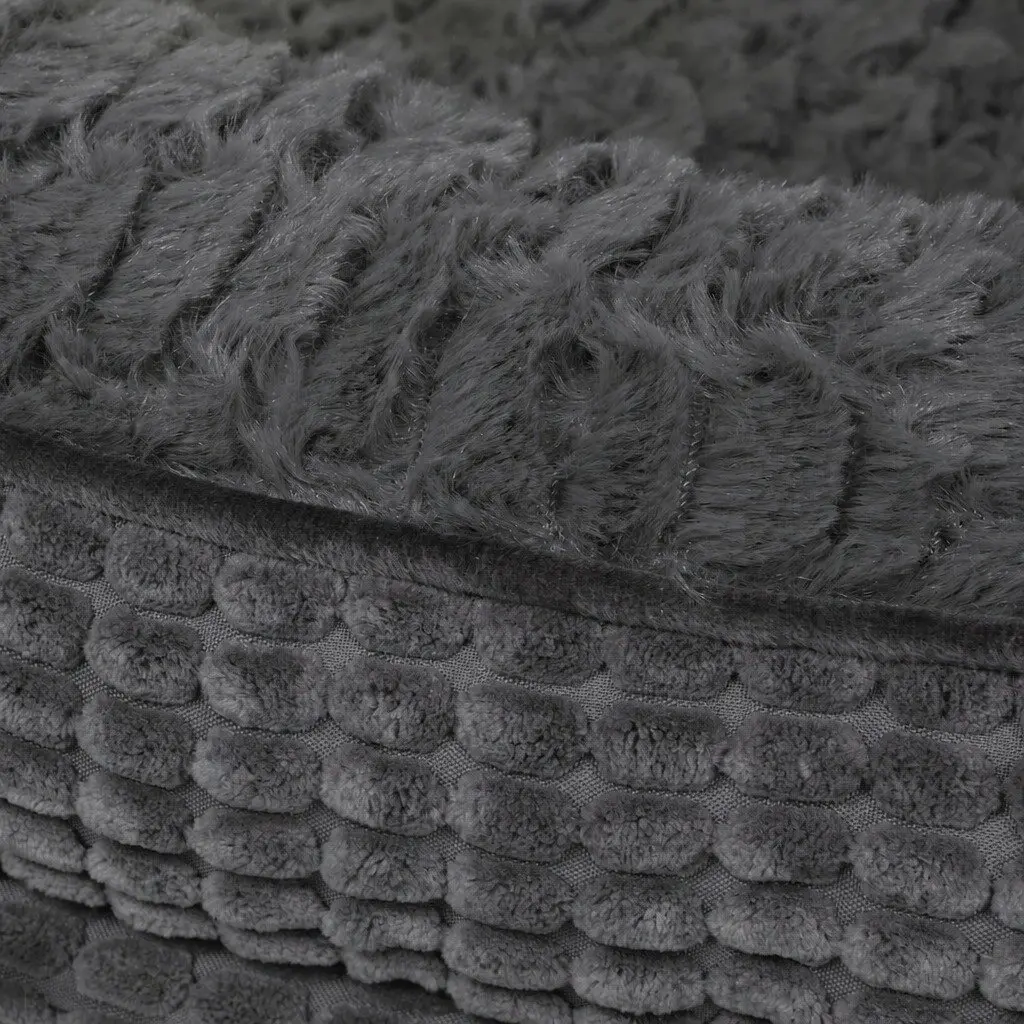 Orthopedic Dog Bed Soft Washable Medium Grey Bolster