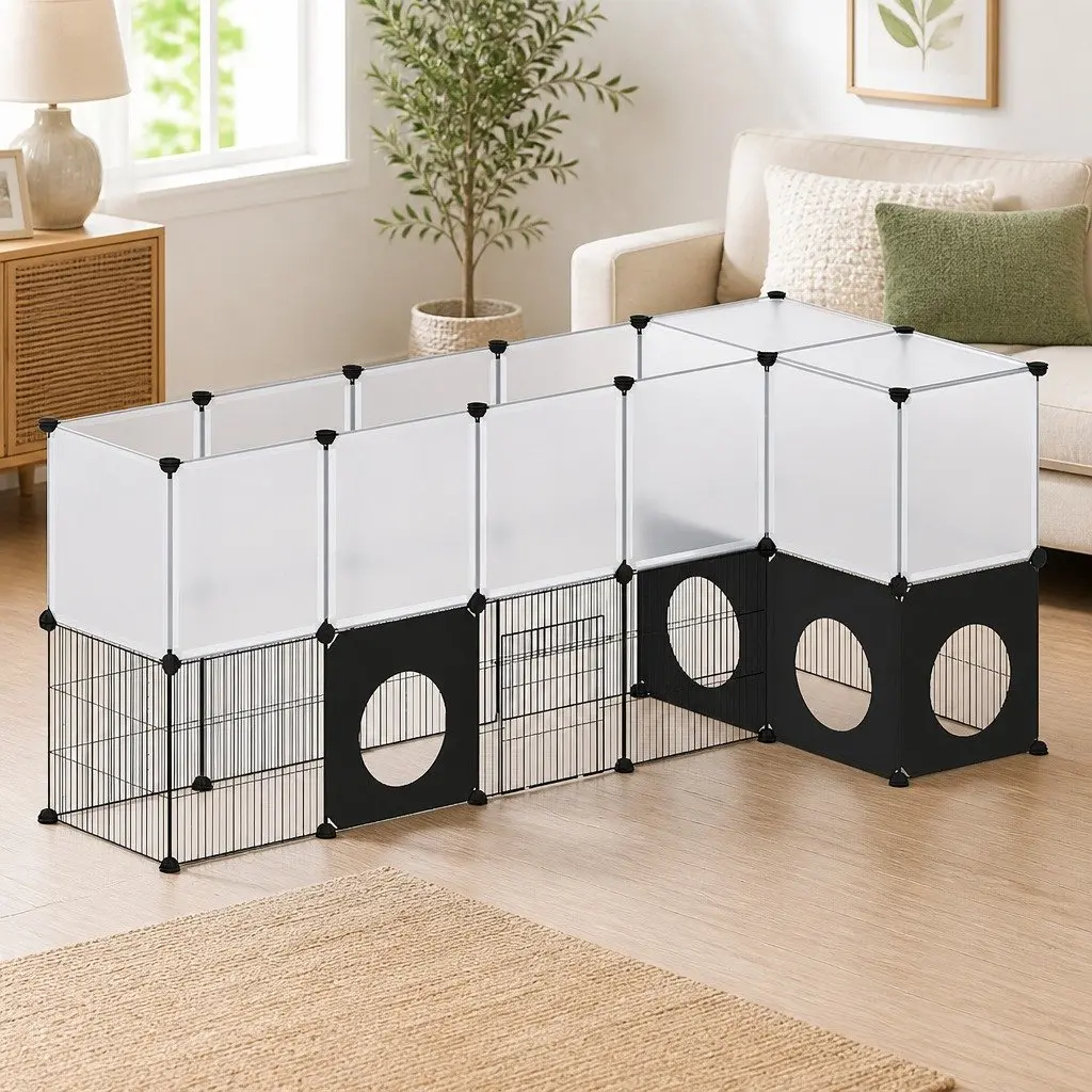 Guinea Pig Rabbit Playpen Modular Fence Indoor Enclosure 36 Panels