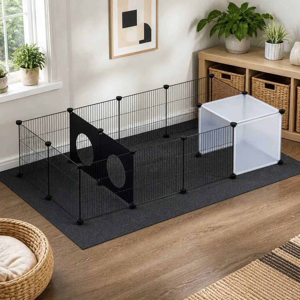 Guinea Pig Pet Playpen 16 Panels DIY Modular Enclosure Small Pets Fence Indoor