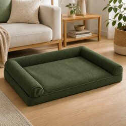 Cozy Orthopedic Dog Bed with Soft Bolsters and Waterproof Lining