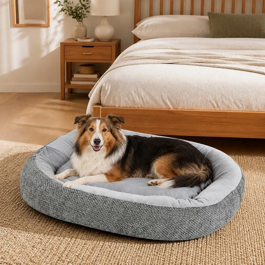 Orthopedic Pet Bed Plush Washable Non Slip 90cm L x 60cm W x 19cm H