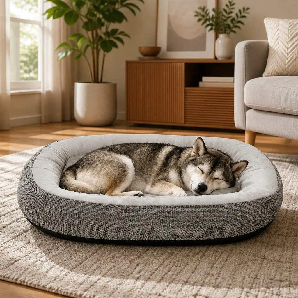 Orthopedic Pet Bed Plush Washable Non Slip 90cm L x 60cm W x 19cm H