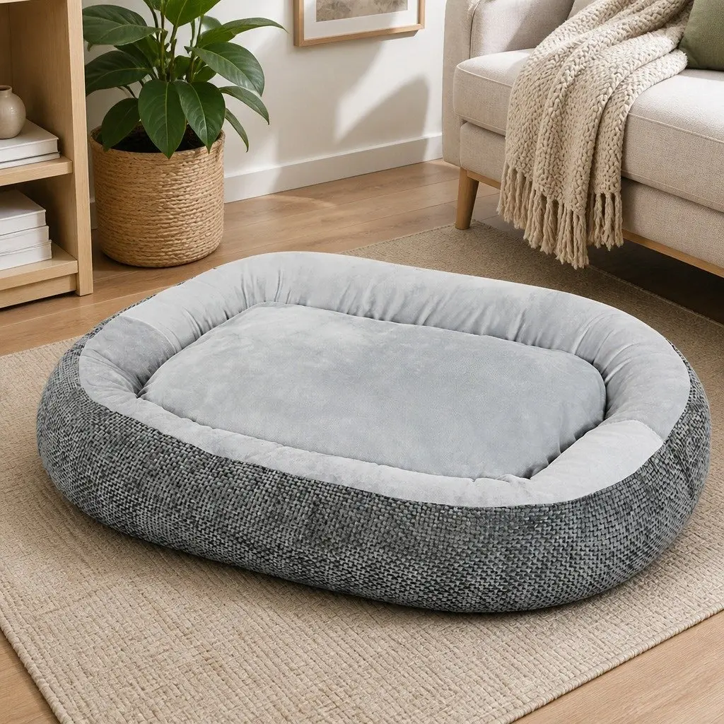 Orthopedic Pet Bed Plush Washable Non Slip 90cm L x 60cm W x 19cm H