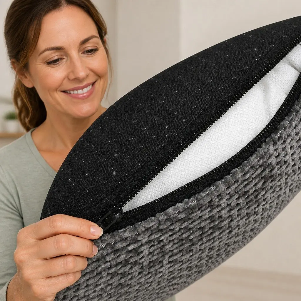 Pet Bed Orthopedic Plush Washable Non Slip 70cm x 50cm x 15cm Grey