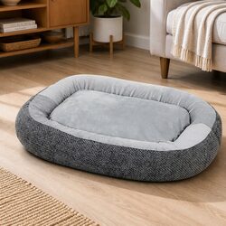 Pet Bed Orthopedic Plush Dog Cushion Washable Non Slip Indoor Bolster Support