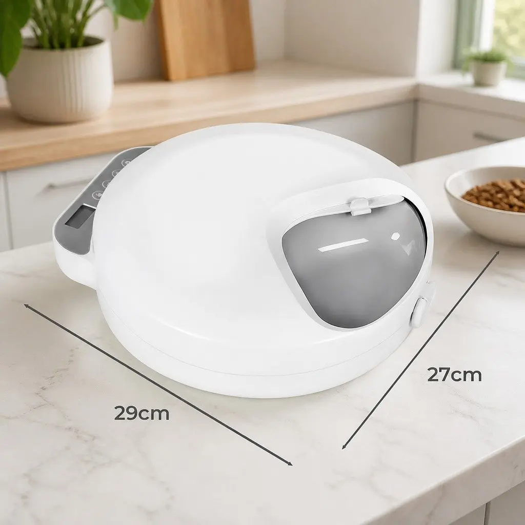 Automatic Pet Feeder 4 Meals Timer Cat Dog Chilled Food Dispenser Ice Packs