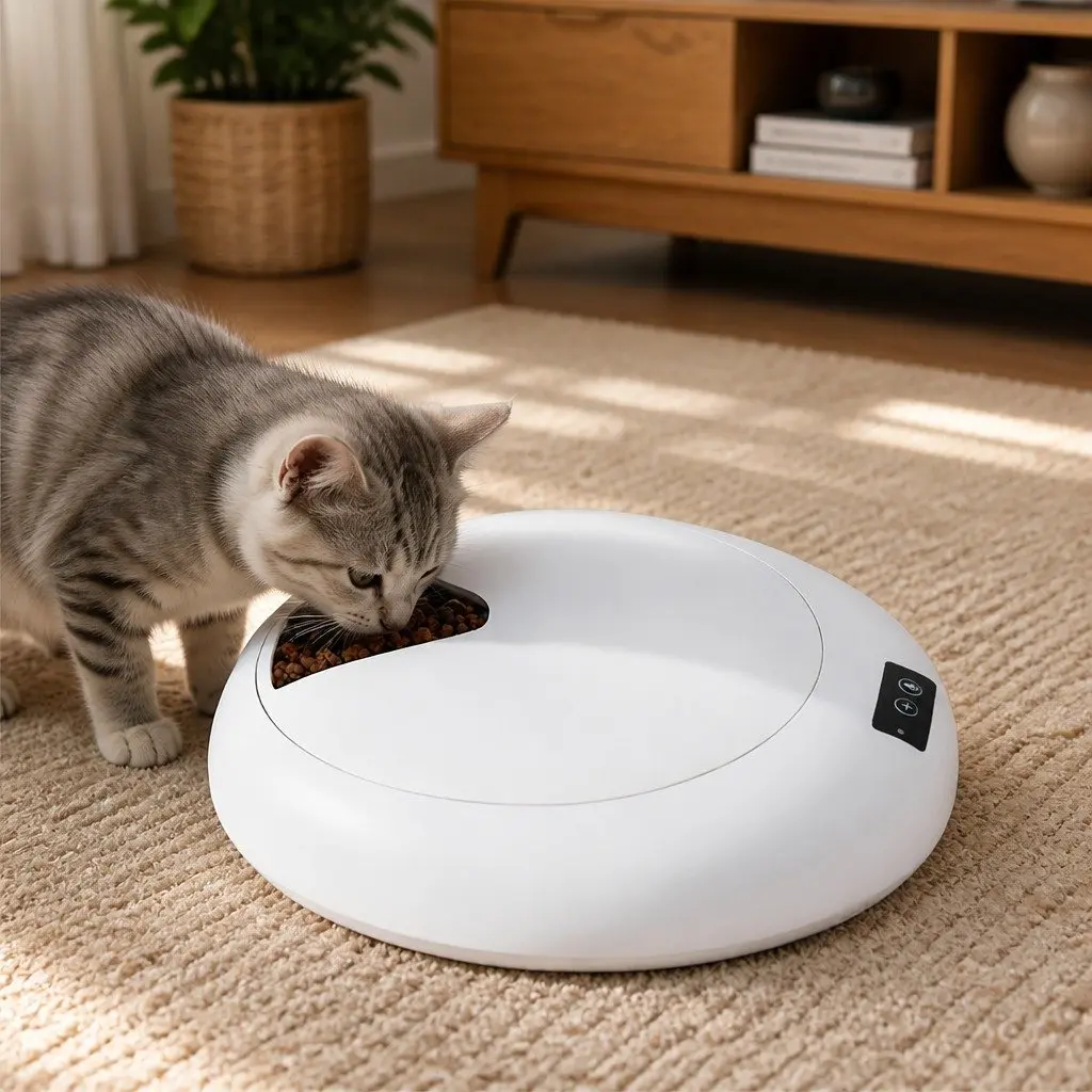 Automatic Pet Feeder Smart Timed Bowl Bluetooth App Control Six Meals