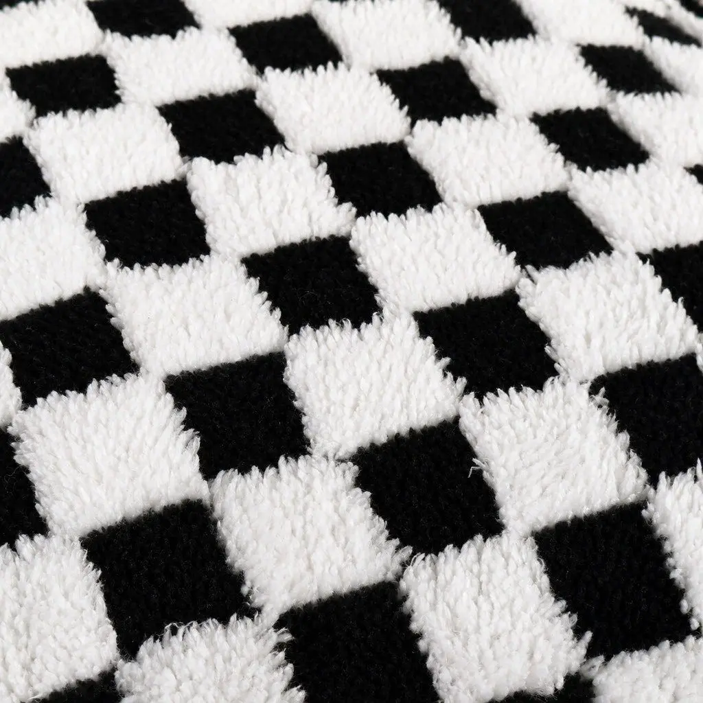Pet Bed Plush Checkered Washable 70cm x 50cm x 35cm