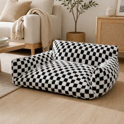 Your Pet's New Favorite Bed: Plush Checkered Design