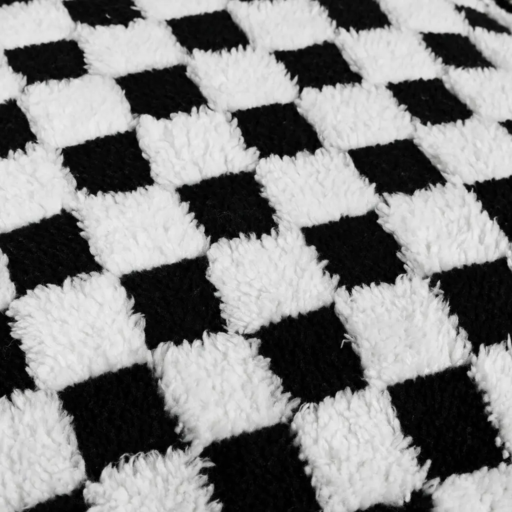 Pet Bed Plush Checkered Dog Cat Bed Washable Removable Cover Raised Bolsters