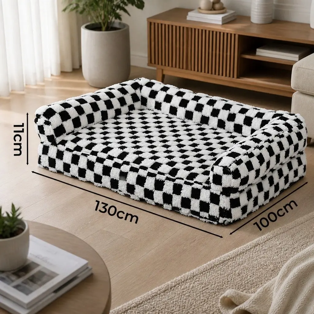 Orthopedic Dog Bed Memory Foam Pet Mattress Mat Calming Sofa Style Washable