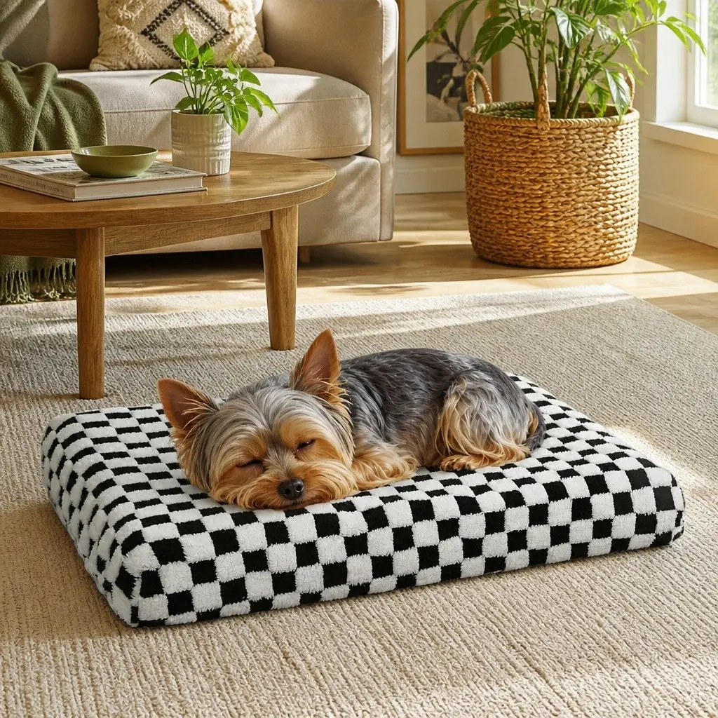 Orthopedic Dog Bed Memory Foam Waterproof Sherpa 90cm x 60cm x 11cm