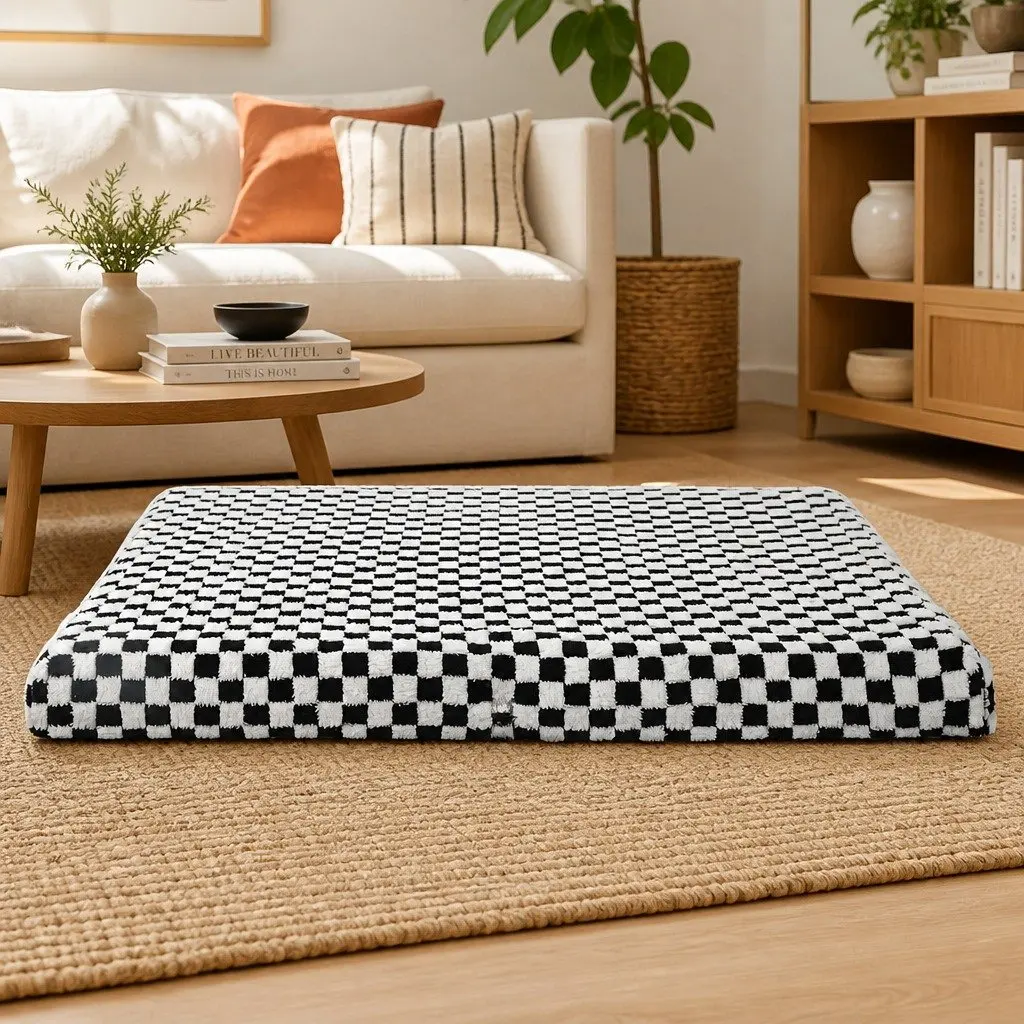 Orthopedic Dog Bed Memory Foam Egg-Crate Structure 120cm x 90cm Waterproof Sherpa Washable