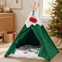 Welcoming Green Pet Tent Bed for Your Furry Friend