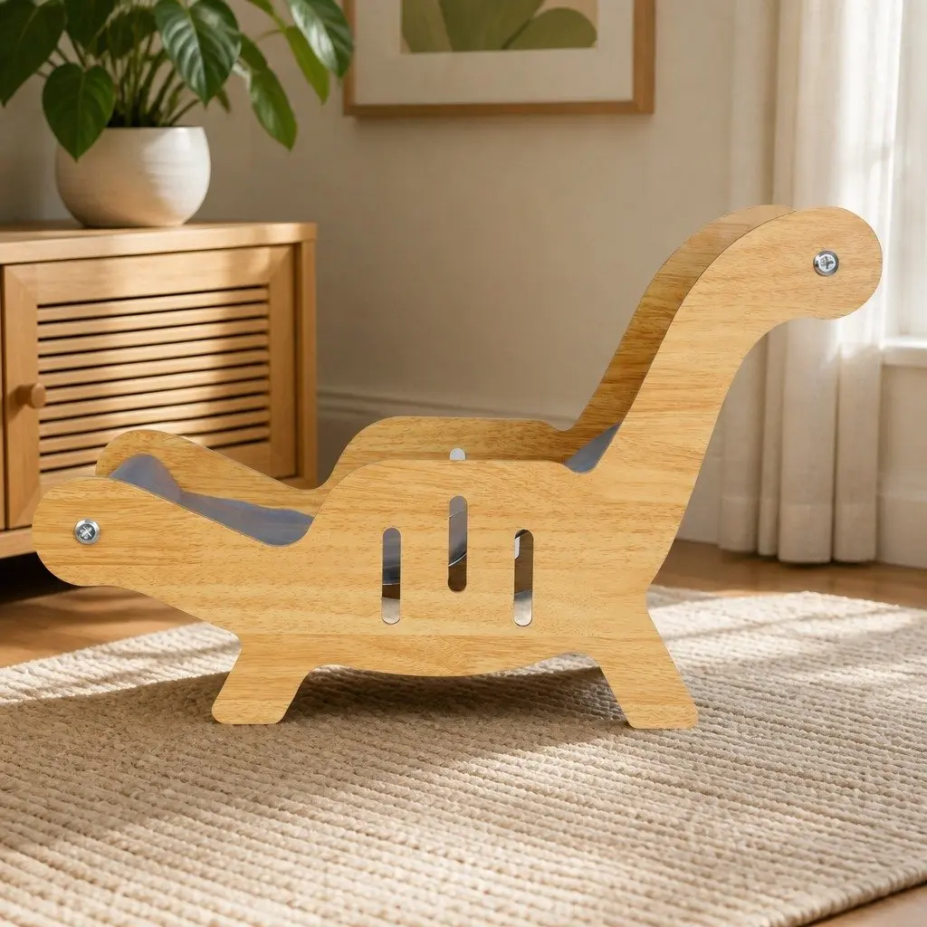 Cat Cooling Bed L-Shaped Gel Sofa Lounger Indoor Grey Wood