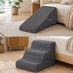Adjustable Dog Ramp Stairs 2-in-1 Pet Steps Portable Foam Small Dogs Joint