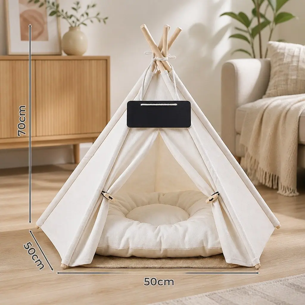 Pet Tent Dog Bed Washable Cushion Portable Small Indoor Hideaway