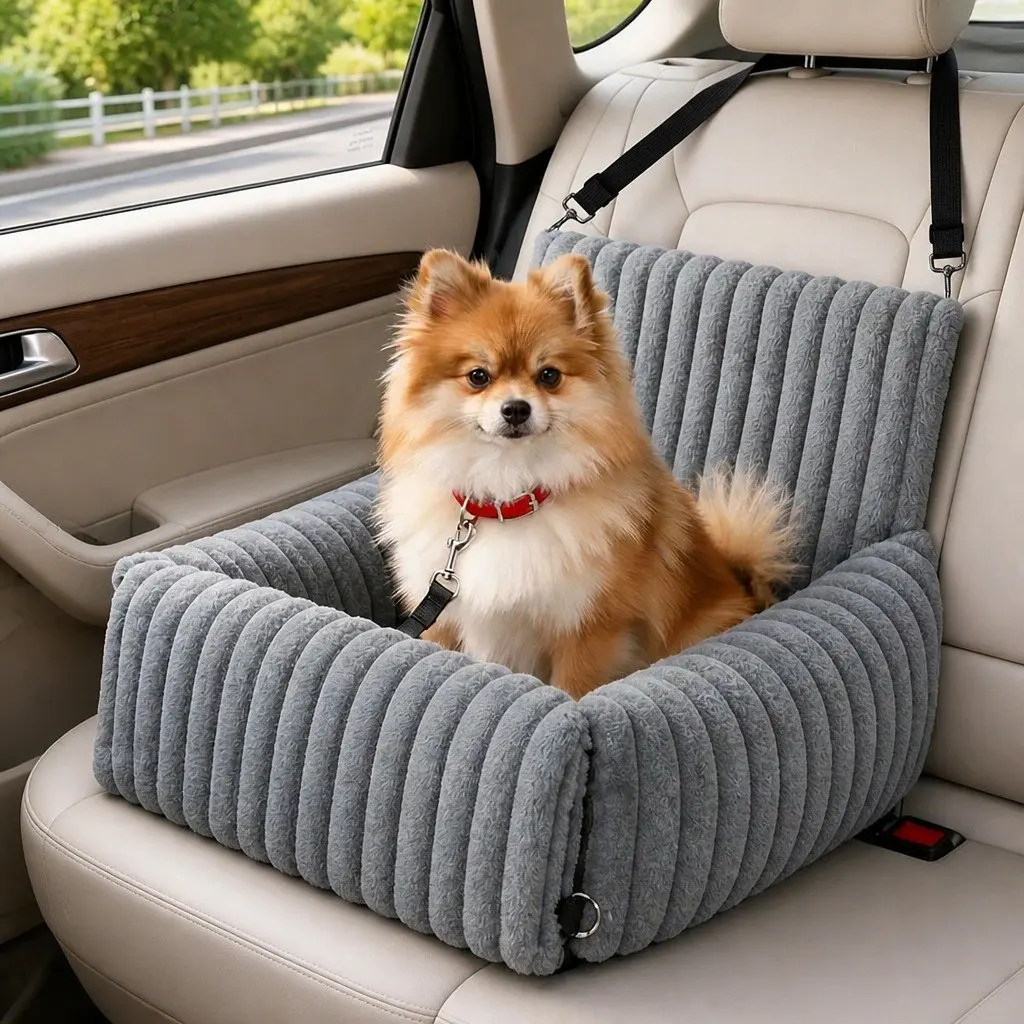 Dog Car Seat Booster Portable Pet Travel Safety Bed Washable Non Slip Cosy