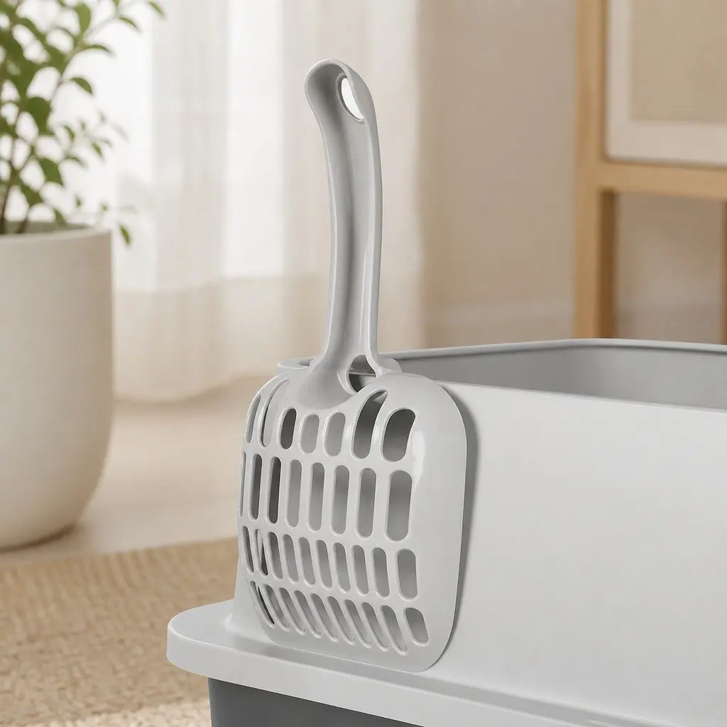 Large Semi-Enclosed Cat Litter Box Stainless Steel High Sided Splash Proof Tray