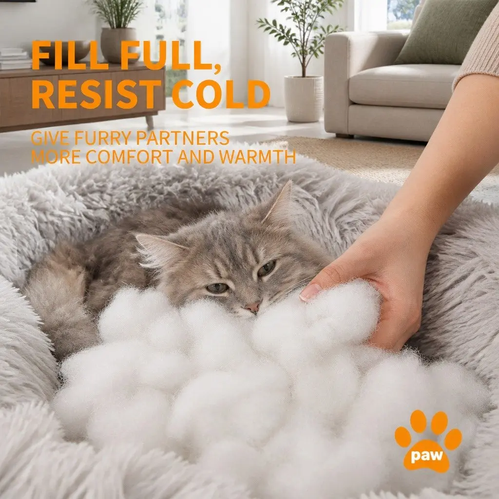 Plush Nesting Pet Bed Calming Sleep Mat 70cm Dark Grey for Dogs and Cats