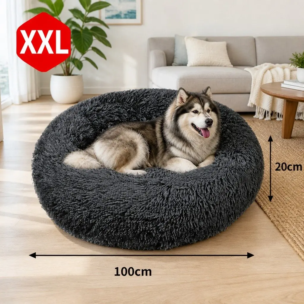 Dog Cat Pet Bed Warm Soft Washable Calming Mat Puppy Sleeping Pad Dark Gray