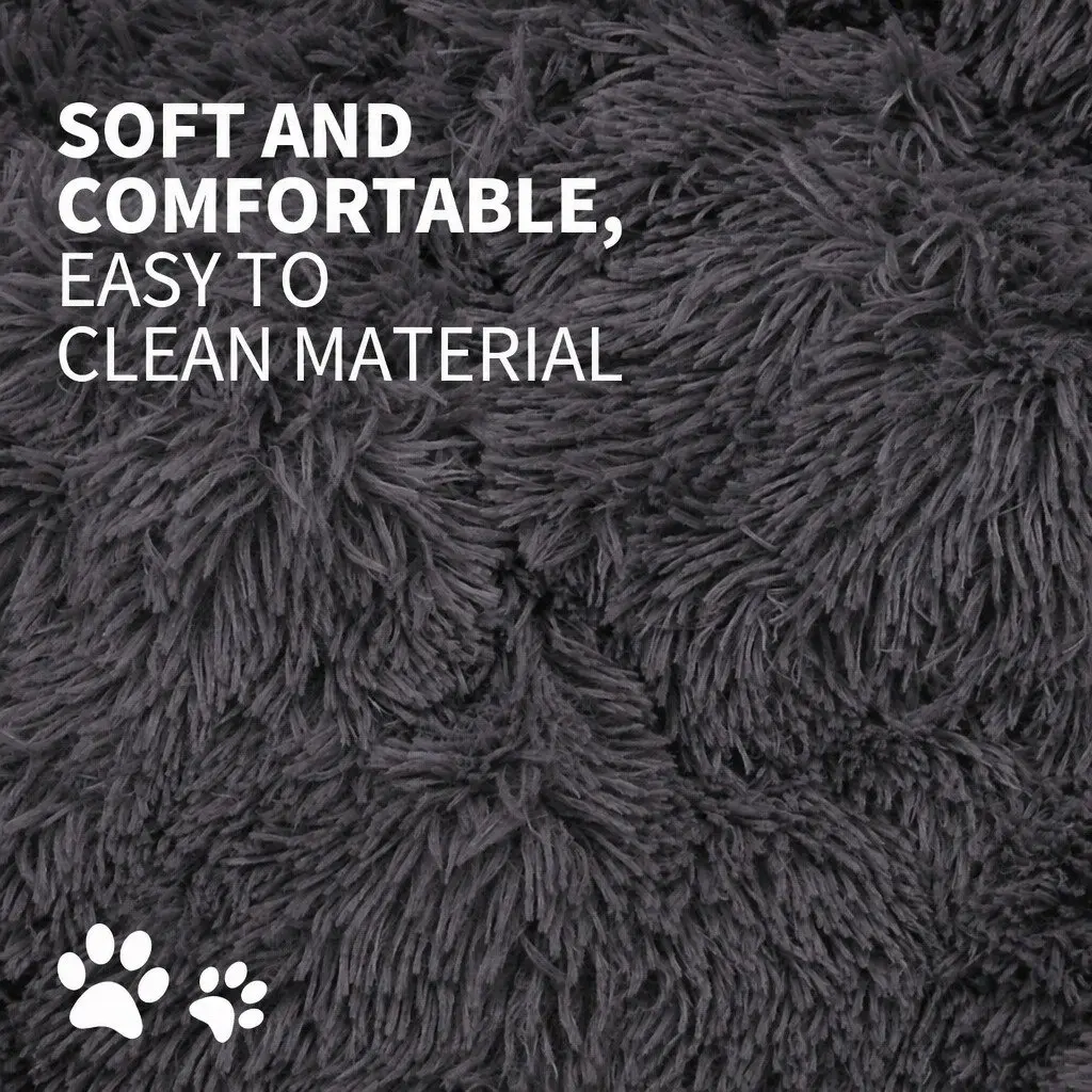 Dog Cat Pet Bed Warm Soft Washable Calming Mat Puppy Sleeping Pad Dark Gray