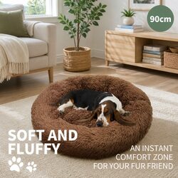 Friendly Cozy Dog Bed - 90cm Light Coffee for Pets
