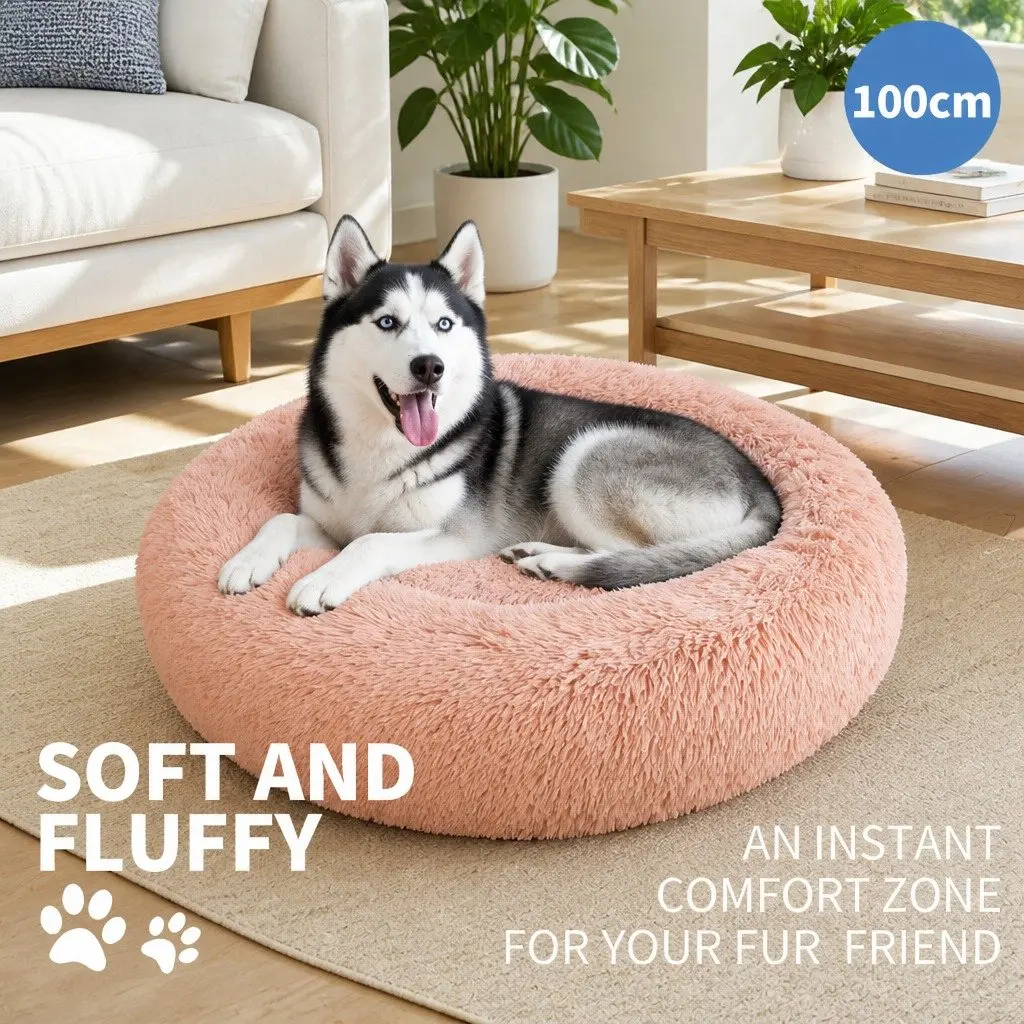Dog Bed Round Plush Nest XL Pink