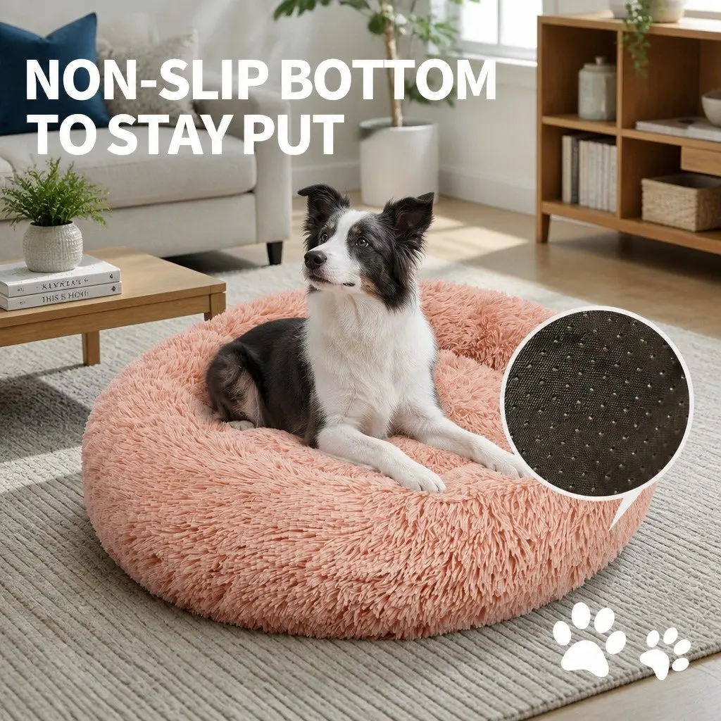 Dog Bed Round Plush Nest XL Pink