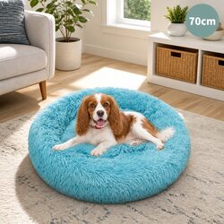 Friendly 70cm Green Round Dog Bed - Cozy Retreat
