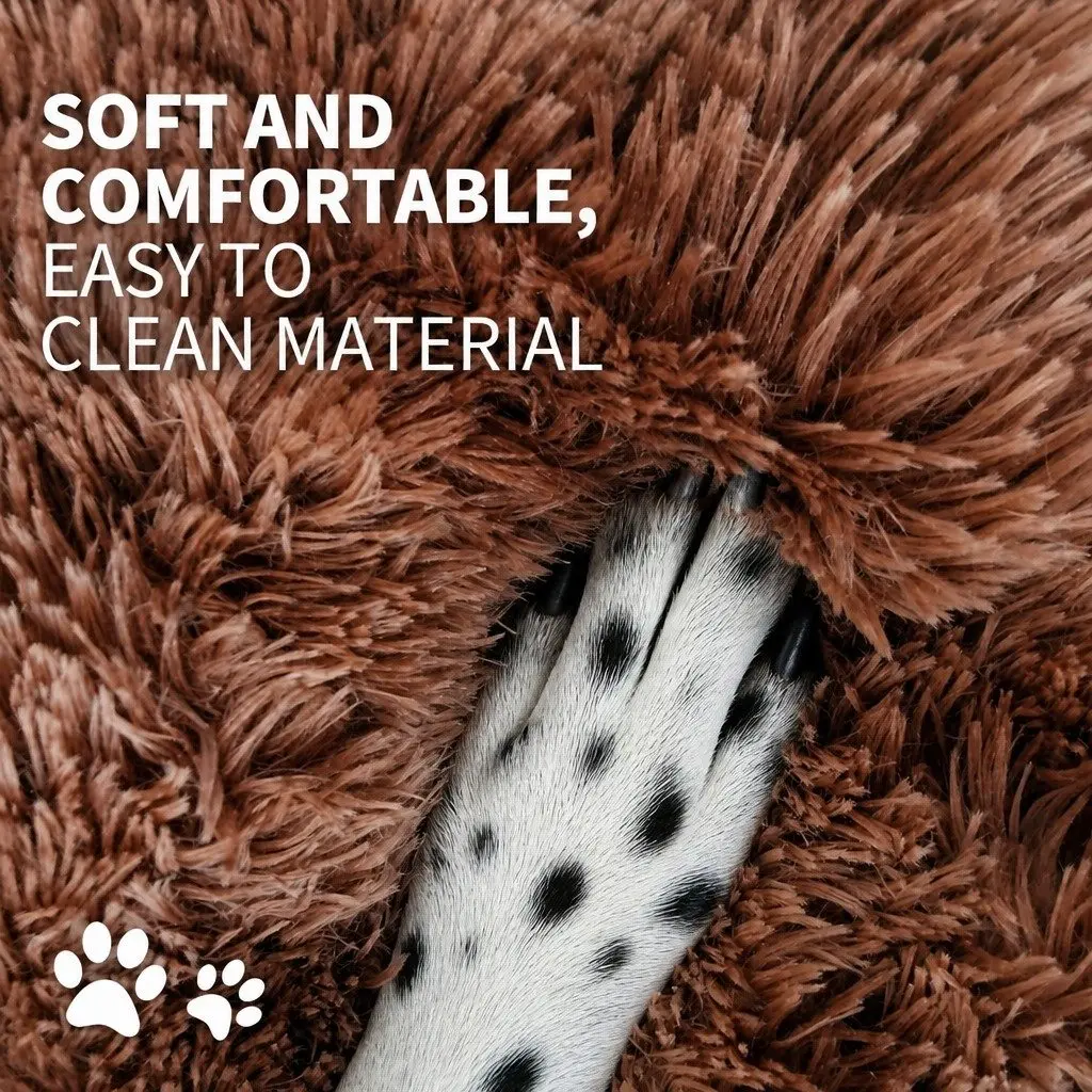 Pet Bed Round Nest Warm Plush 120cm