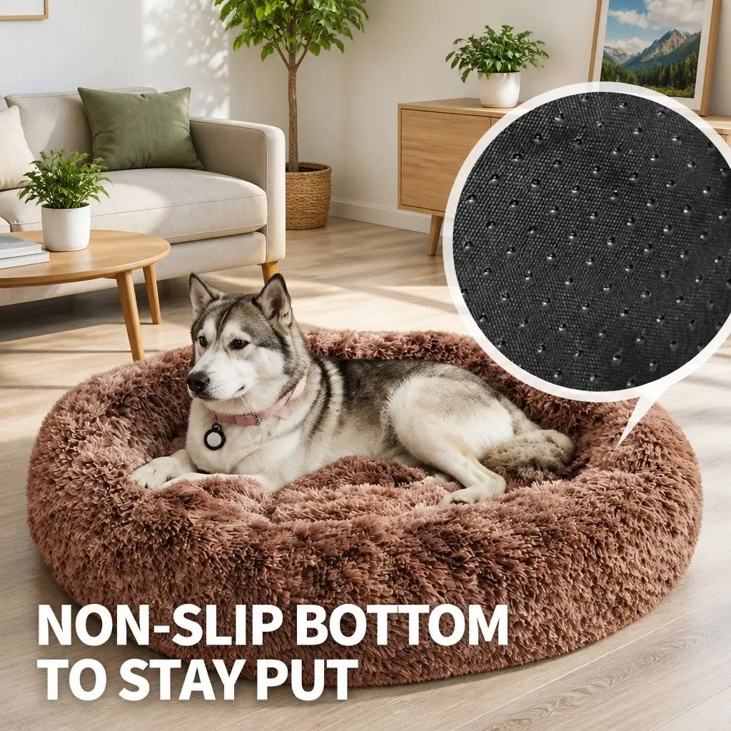 Pet Bed Round Nest Warm Plush 120cm
