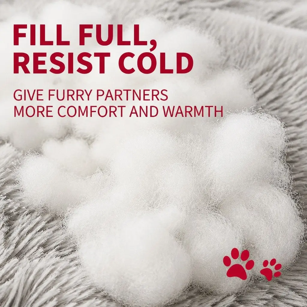 Pet Bed Soft Plush Round Calming Kennel Removable Washable 120cm