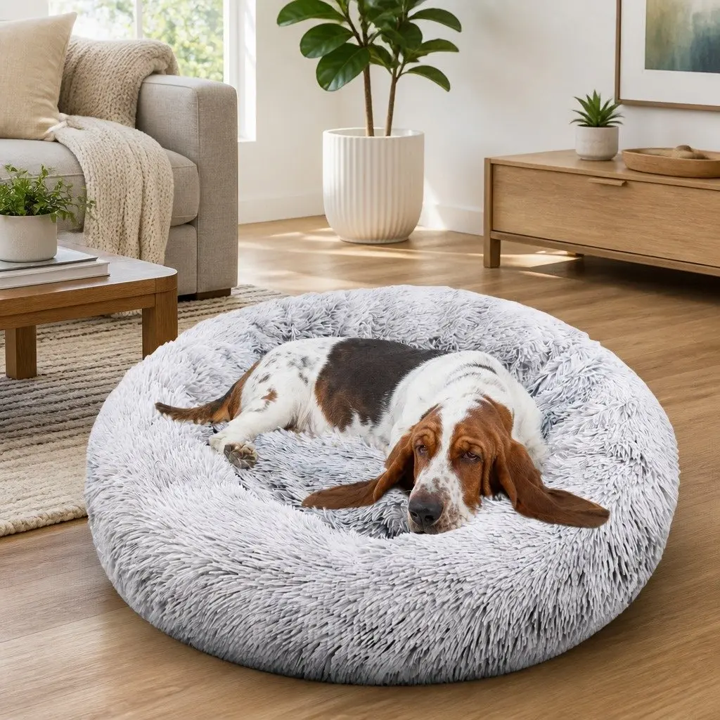 Pet Bed Round Nest Warm Plush Washable Small 70cm