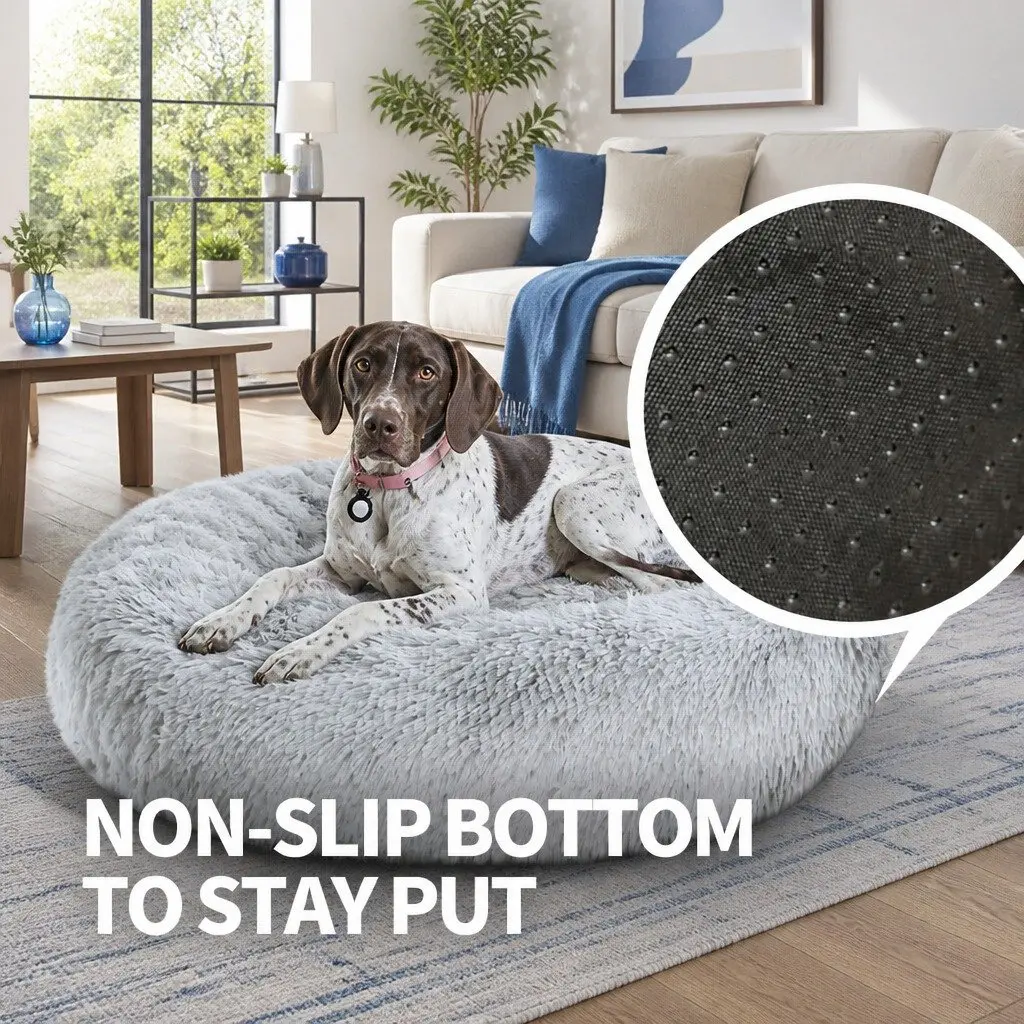 Pet Bed Round Nest Warm Plush Washable Small 70cm