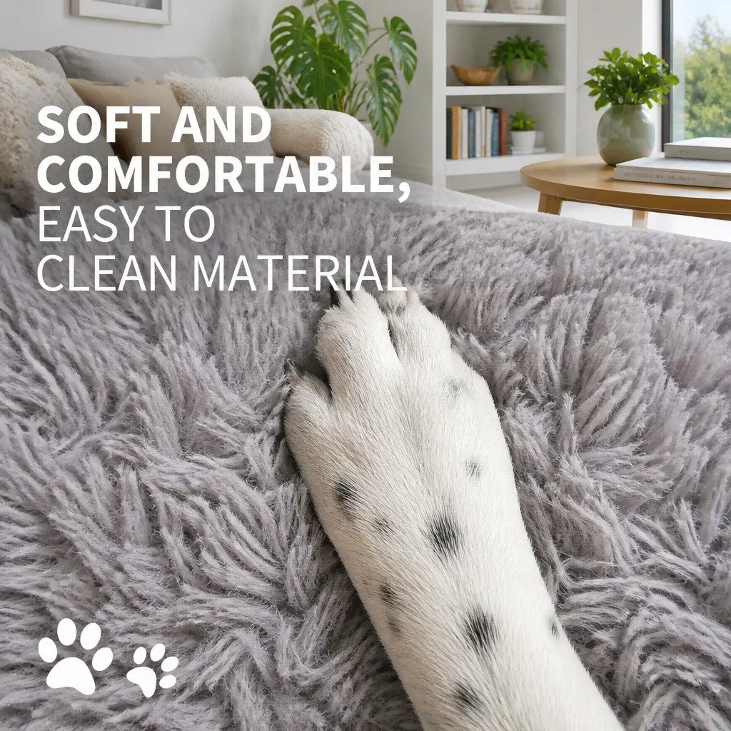 Pet Calming Bed Round Washable Zipper Cover Soft Plush Sleeping Nest 120cm